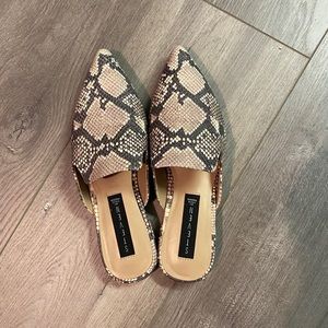 STEVE MADDEN SNAKE MULES NWOT